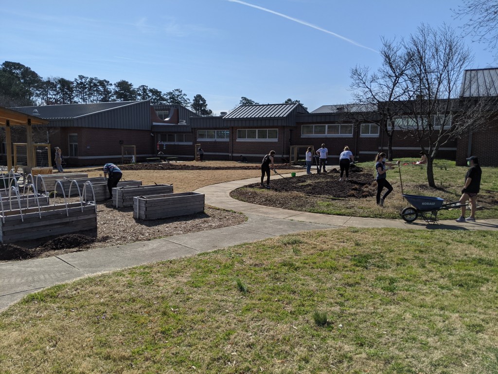 SWC working on gardens at Millbrook Elementary