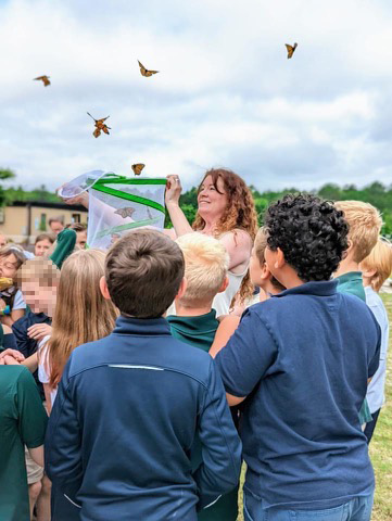 Another view of butterfly release