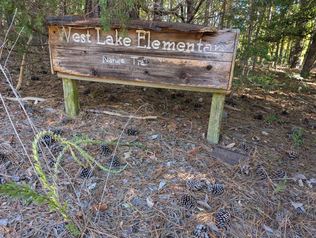 Sign at West Lake Elementary School for nature trail