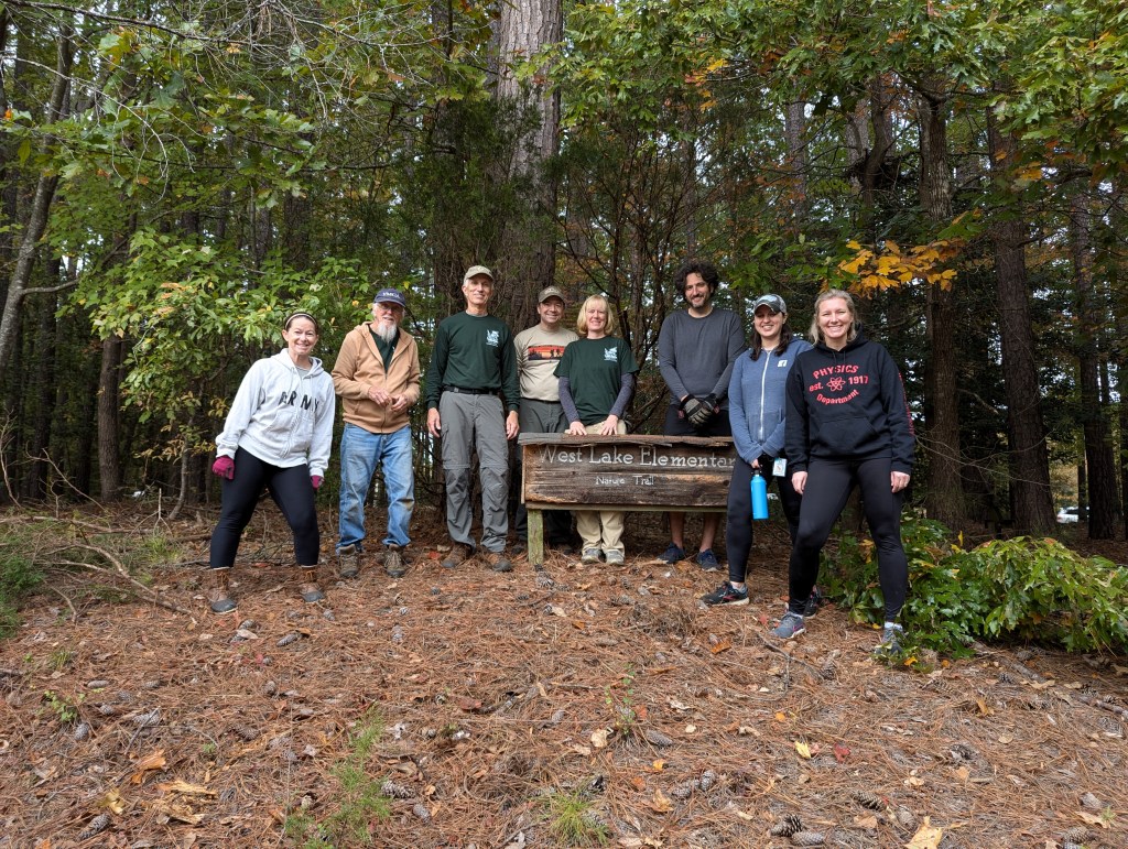 SWC and PTA volunteers at the trail entrance