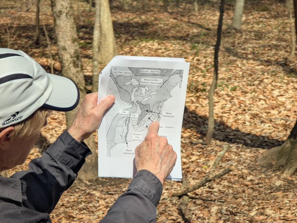 Dr. Pauley explaining the migration of ecosystems over thousands of years